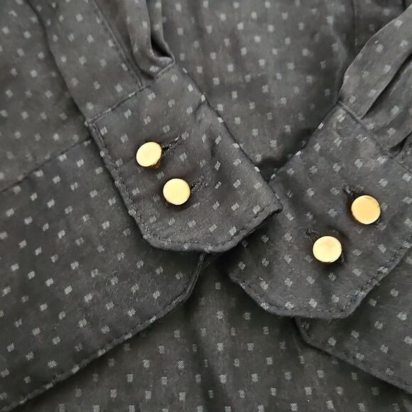 Zara Women's Casual Button-Down Shirt Long Sleeves Shirt Navy Blue Small - Picture 14 of 16